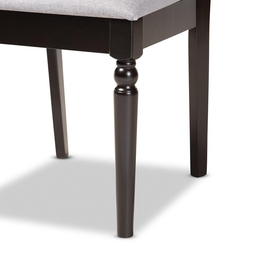 Sadie Modern and Contemporary Grey Fabric Upholstered and Dark Brown Finished Wood 7-Piece Dining Set FredCo