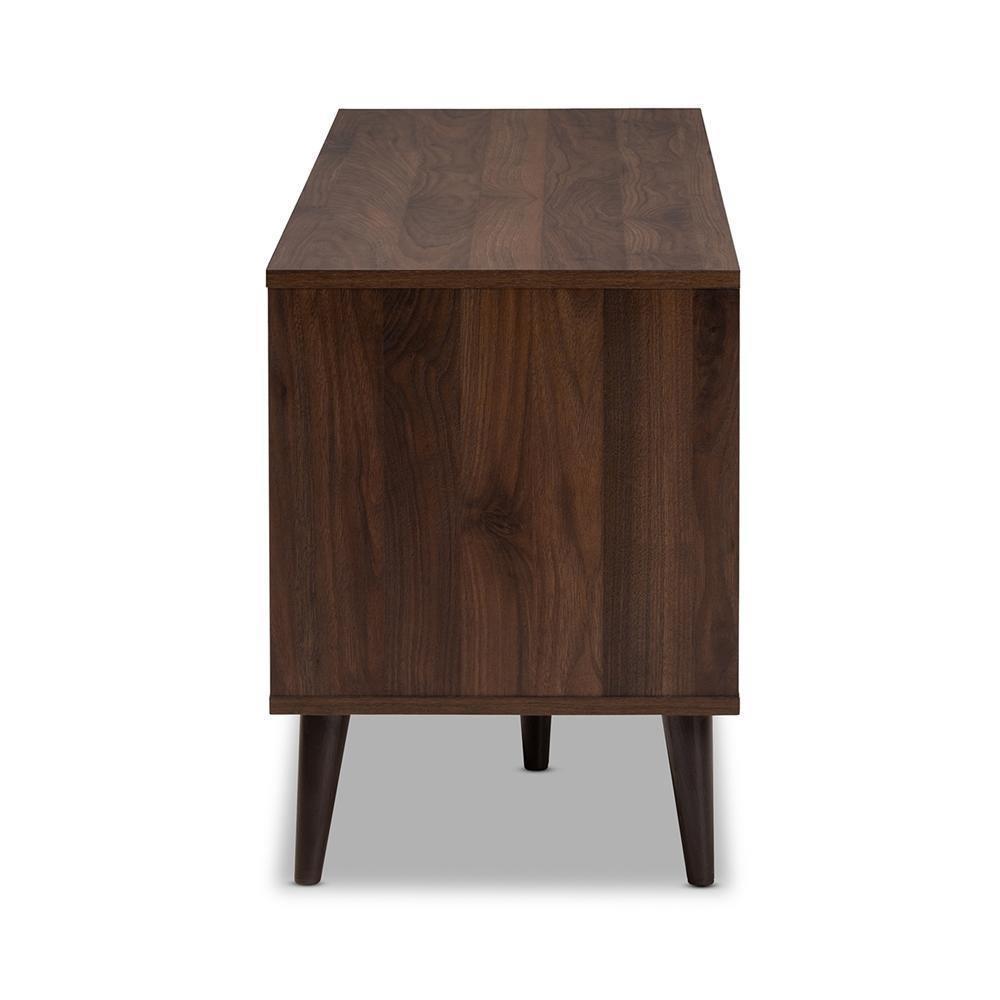 Samuel Mid-Century Modern Brown and Dark Grey Finished TV Stand FredCo