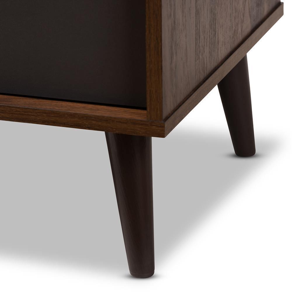 Samuel Mid-Century Modern Brown and Dark Grey Finished TV Stand FredCo