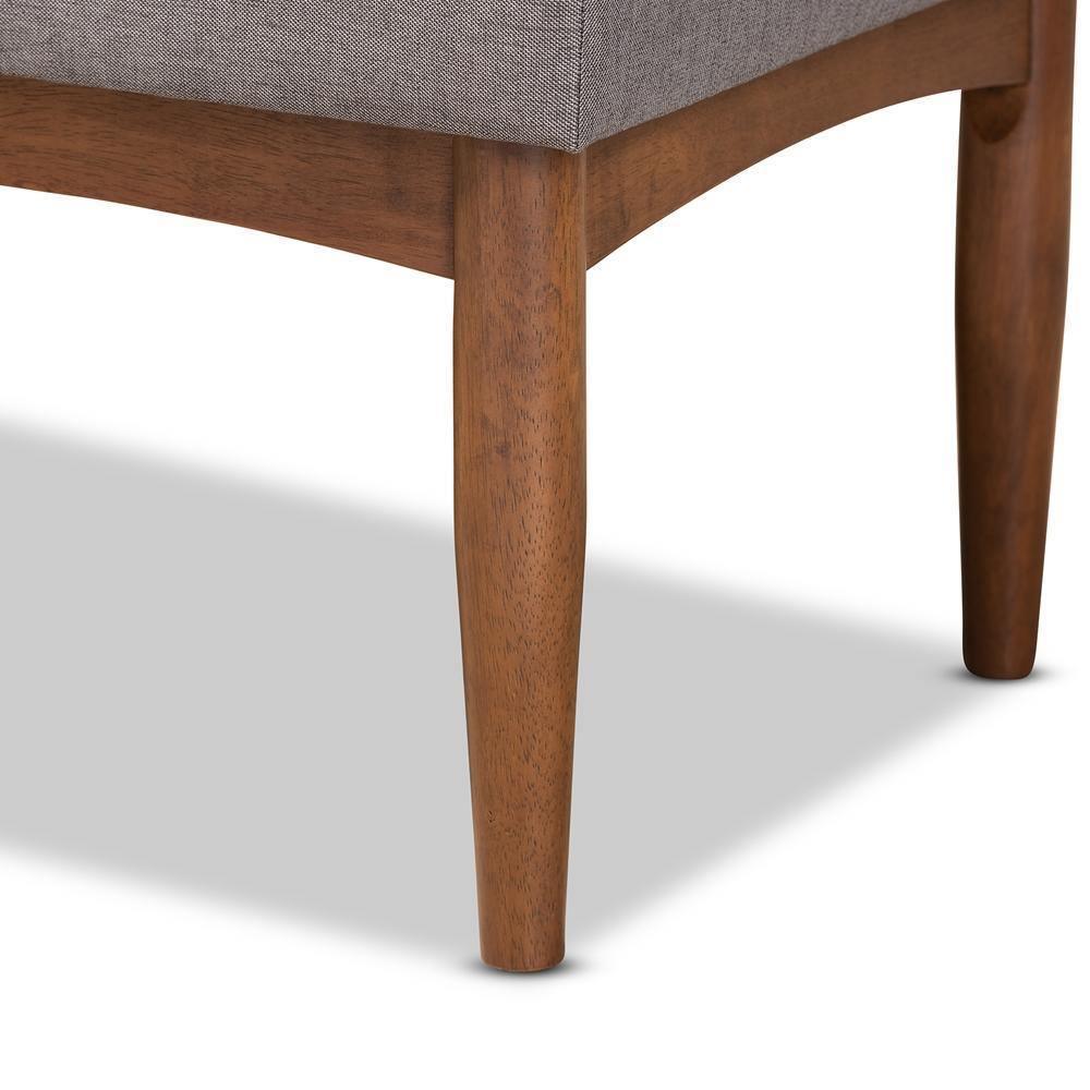 Sanford Mid-Century Modern Grey Fabric Upholstered and Walnut Brown Finished Wood 3-Piece Dining Nook Set FredCo