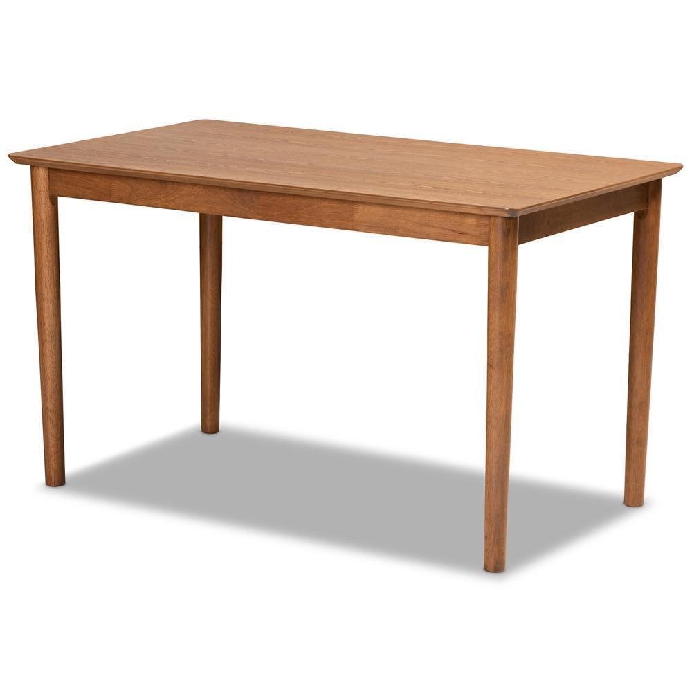Sanford Mid-Century Modern Grey Fabric Upholstered and Walnut Brown Finished Wood 3-Piece Dining Nook Set FredCo