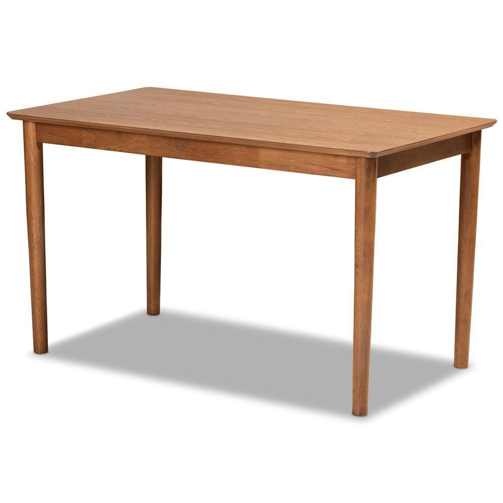 Sanford Mid-Century Modern Grey Fabric Upholstered and Walnut Brown Finished Wood 4-Piece Dining Nook Set FredCo