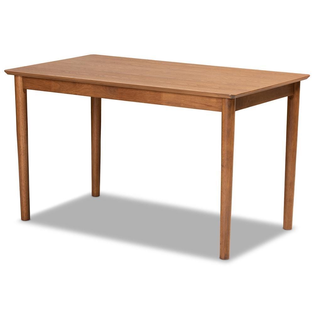 Sanford Mid-Century Modern Grey Fabric Upholstered and Walnut Brown Finished Wood 5-Piece Dining Nook Set FredCo