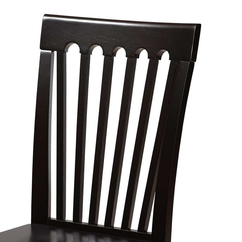 Sasa Modern and Contemporary Dark Brown Finished Wood 5-Piece Dining Set FredCo