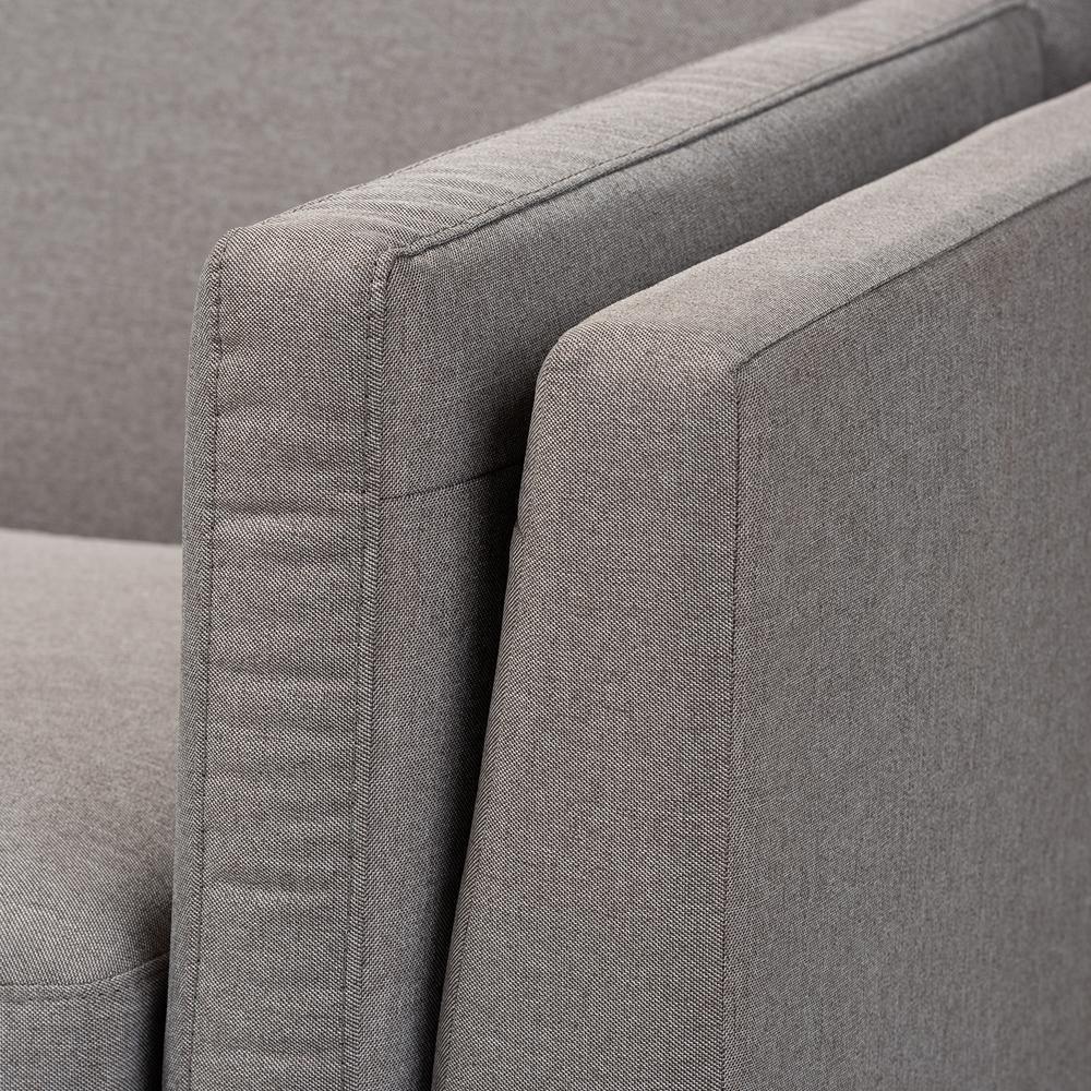 Sava Mid-Century Modern Grey Fabric Upholstered Walnut Wood 2-Piece Living Room Set FredCo