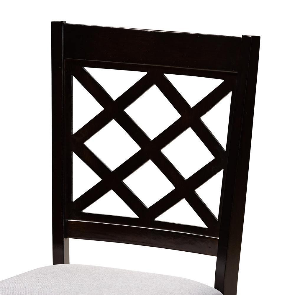 Savina Modern and Contemporary Grey Fabric Upholstered and Dark Brown Finished Wood 5-Piece Dining Set FredCo