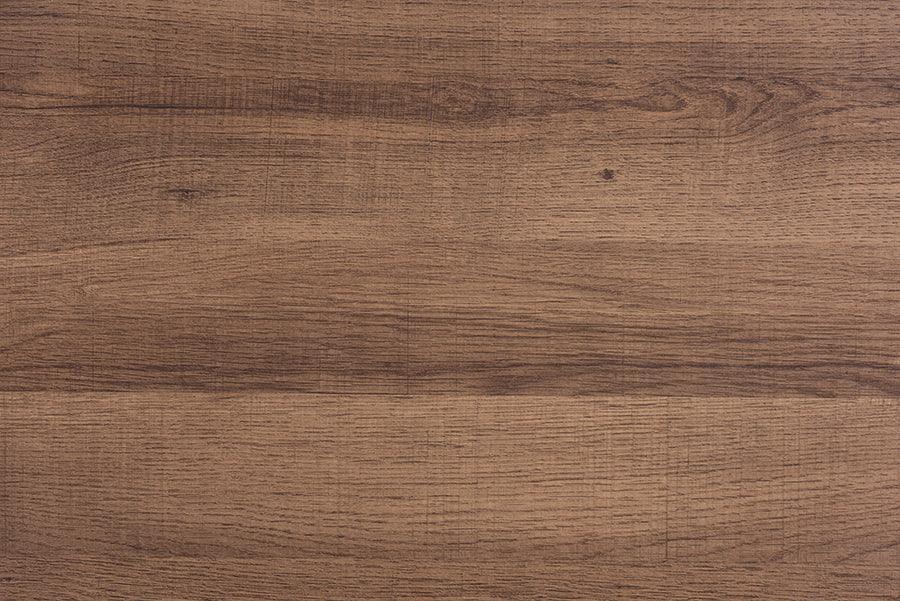 Savion Modern Industrial Walnut Brown Finished Wood and Black Metal Coffee Table FredCo