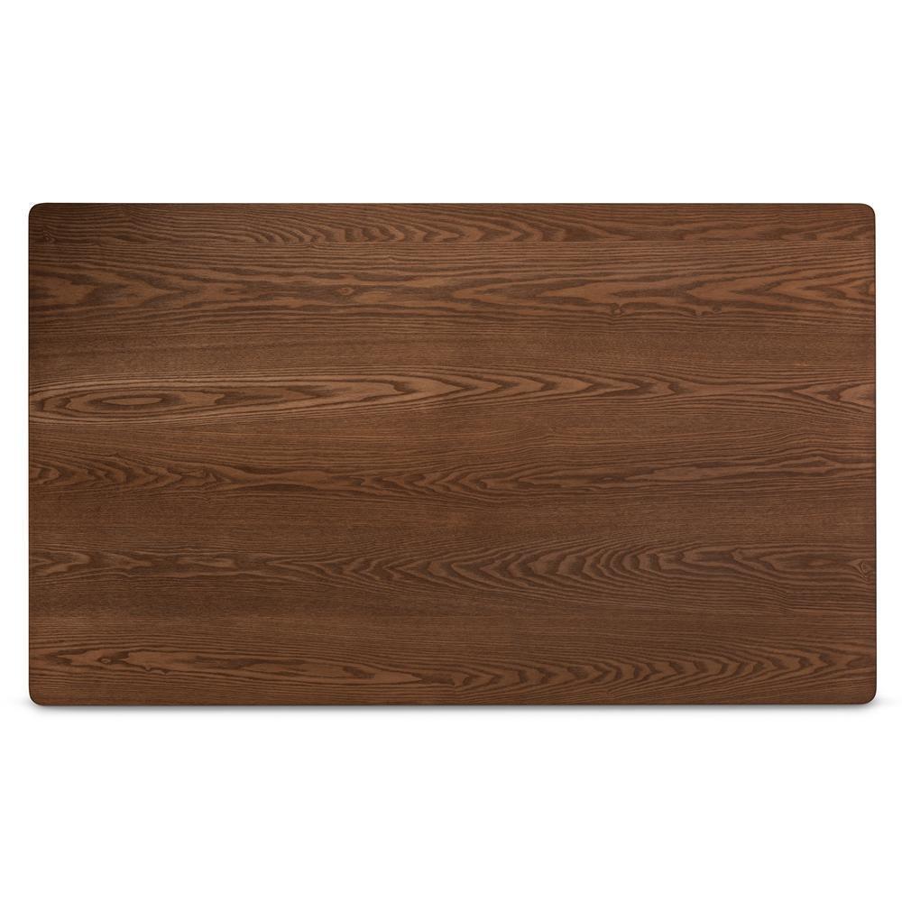 Saxton Mid-Century Modern Transitional Walnut Brown Finished Wood Dining Table FredCo