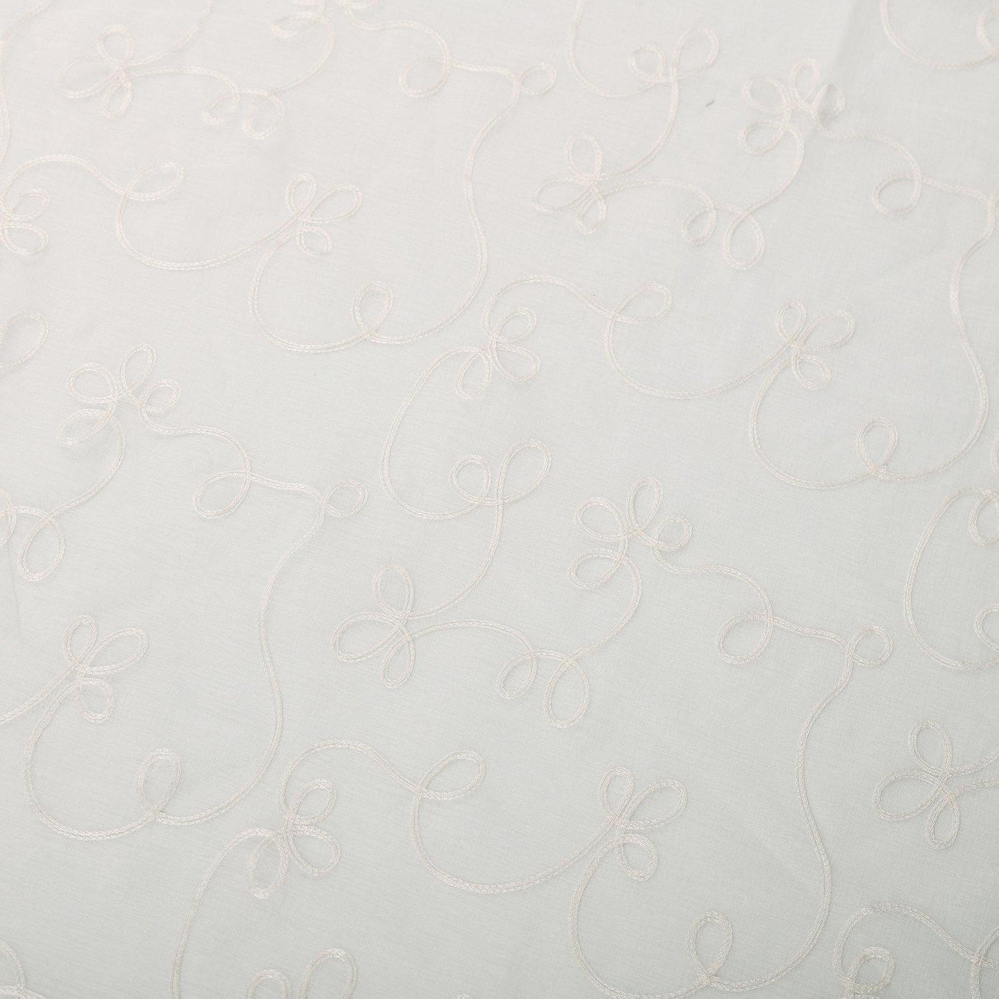 Scroll Soft Diffused Light Airy Lightweight Floral Sheer Curtain Set FredCo
