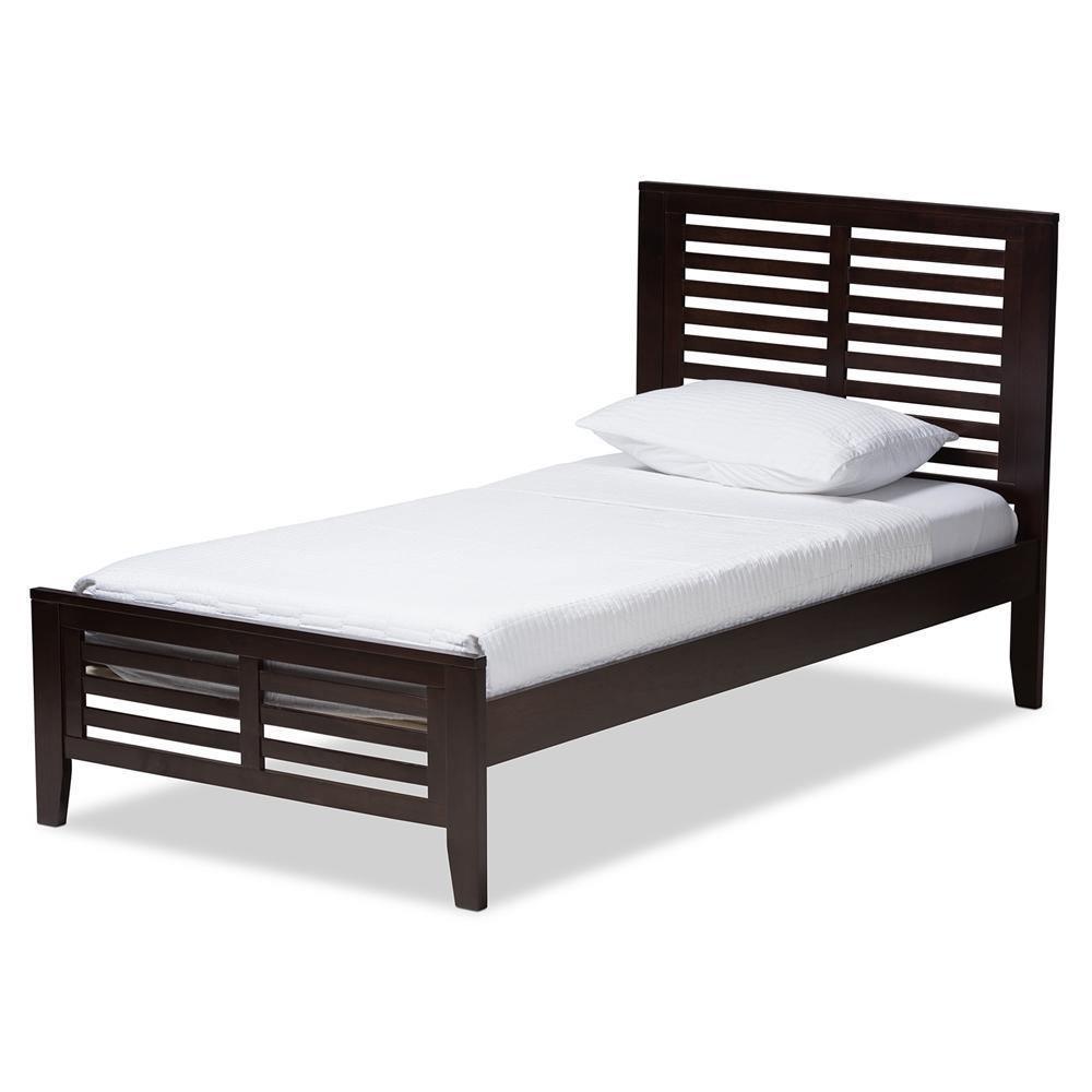 Sedona Modern Classic Mission Style Dark Brown-Finished Wood Twin Platform Bed FredCo