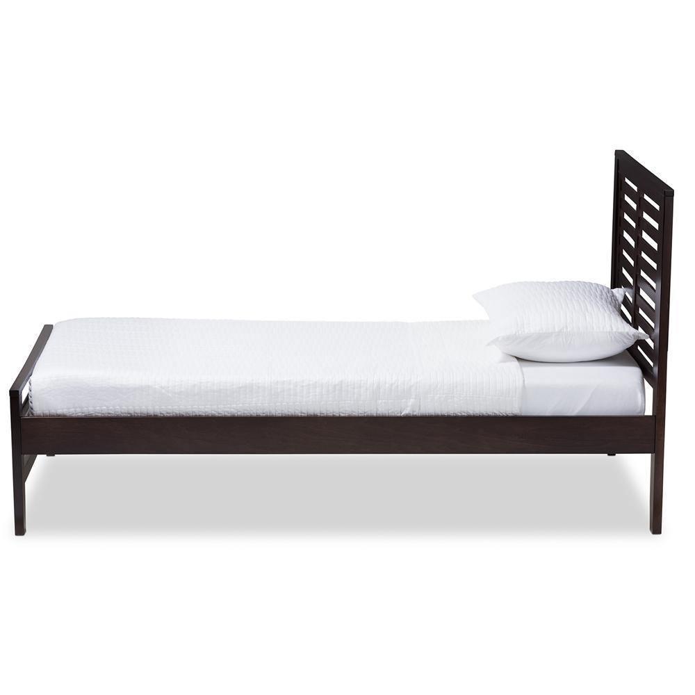 Sedona Modern Classic Mission Style Dark Brown-Finished Wood Twin Platform Bed FredCo