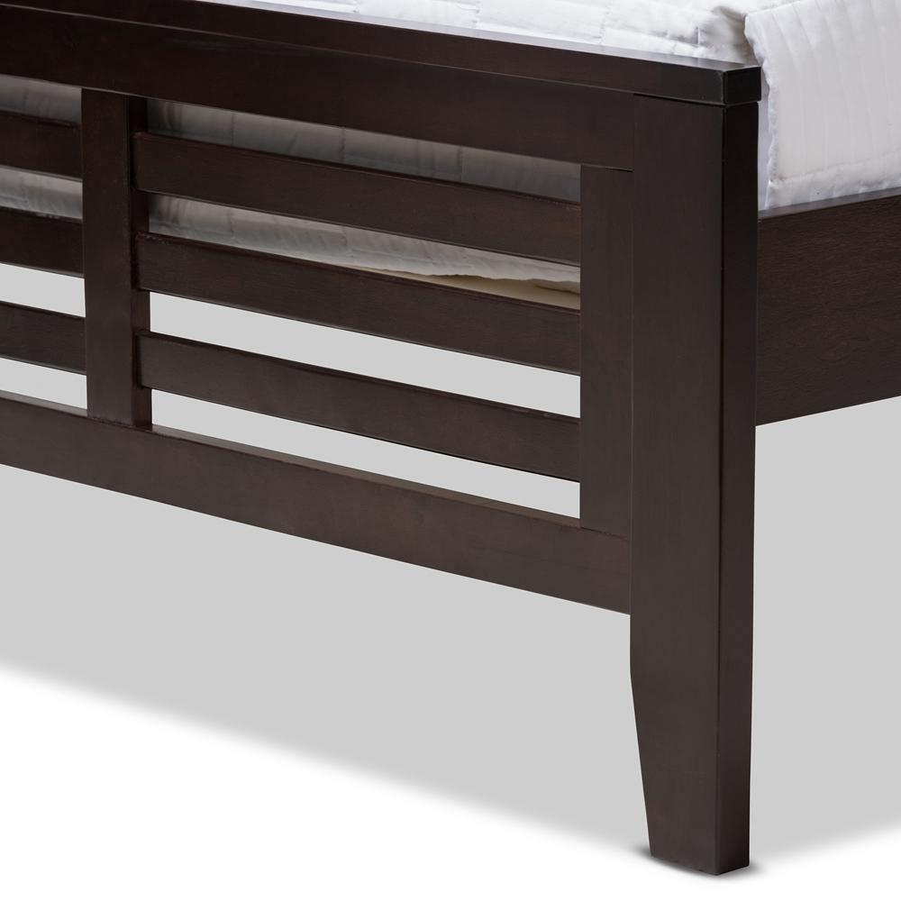 Sedona Modern Classic Mission Style Dark Brown-Finished Wood Twin Platform Bed with Trundle FredCo