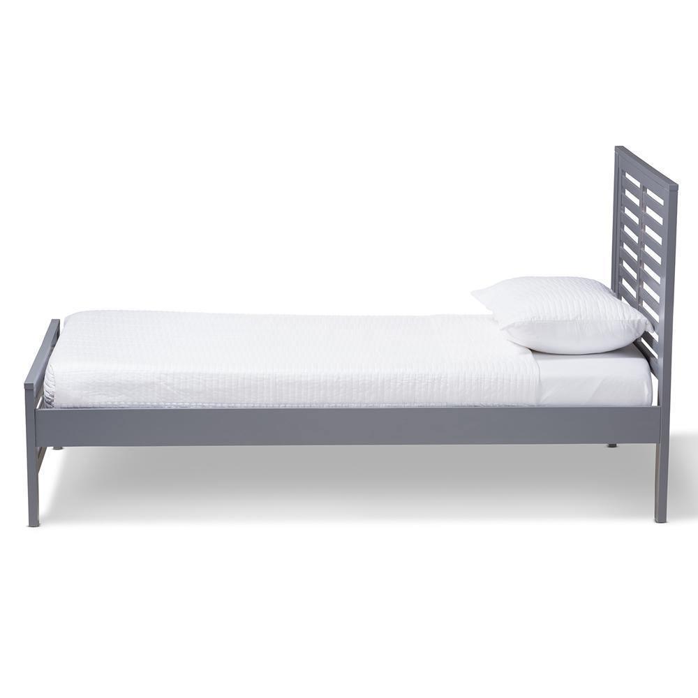 Sedona Modern Classic Mission Style Grey-Finished Wood Twin Platform Bed FredCo