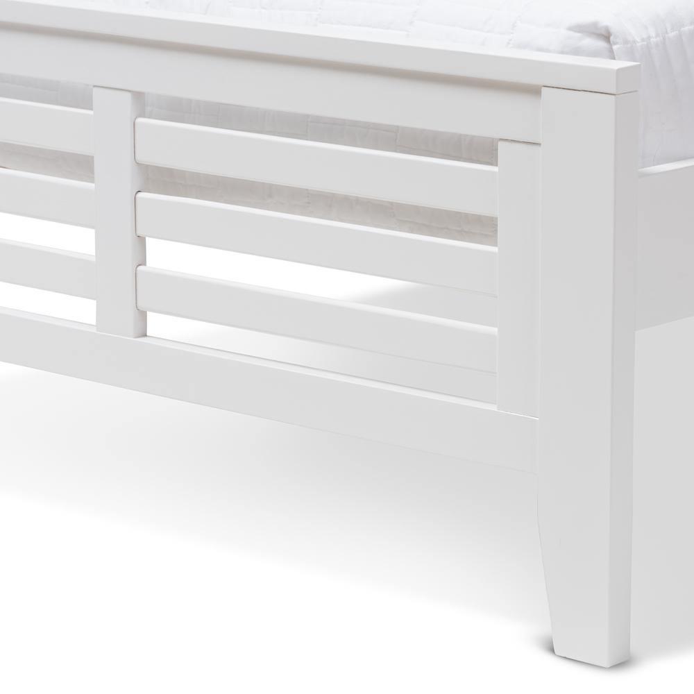 Sedona Modern Classic Mission Style White-Finished Wood Twin Platform Bed with Trundle FredCo