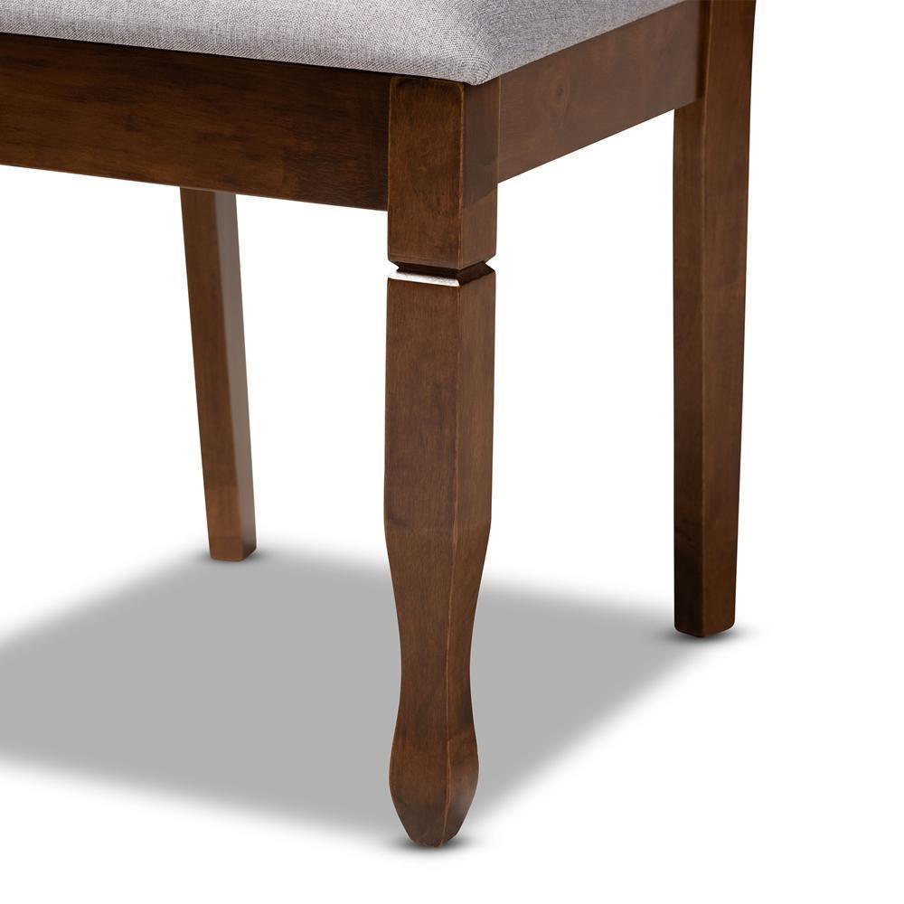 Sefa Modern and Contemporary Grey Fabric Upholstered and Walnut Brown Finished Wood 5-Piece Dining Set FredCo