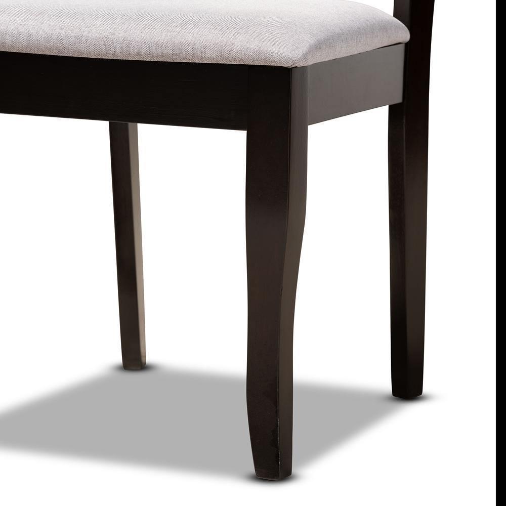 Selby Modern and Contemporary Grey Fabric Upholstered and Dark Brown Finished Wood 5-Piece Dining Set FredCo