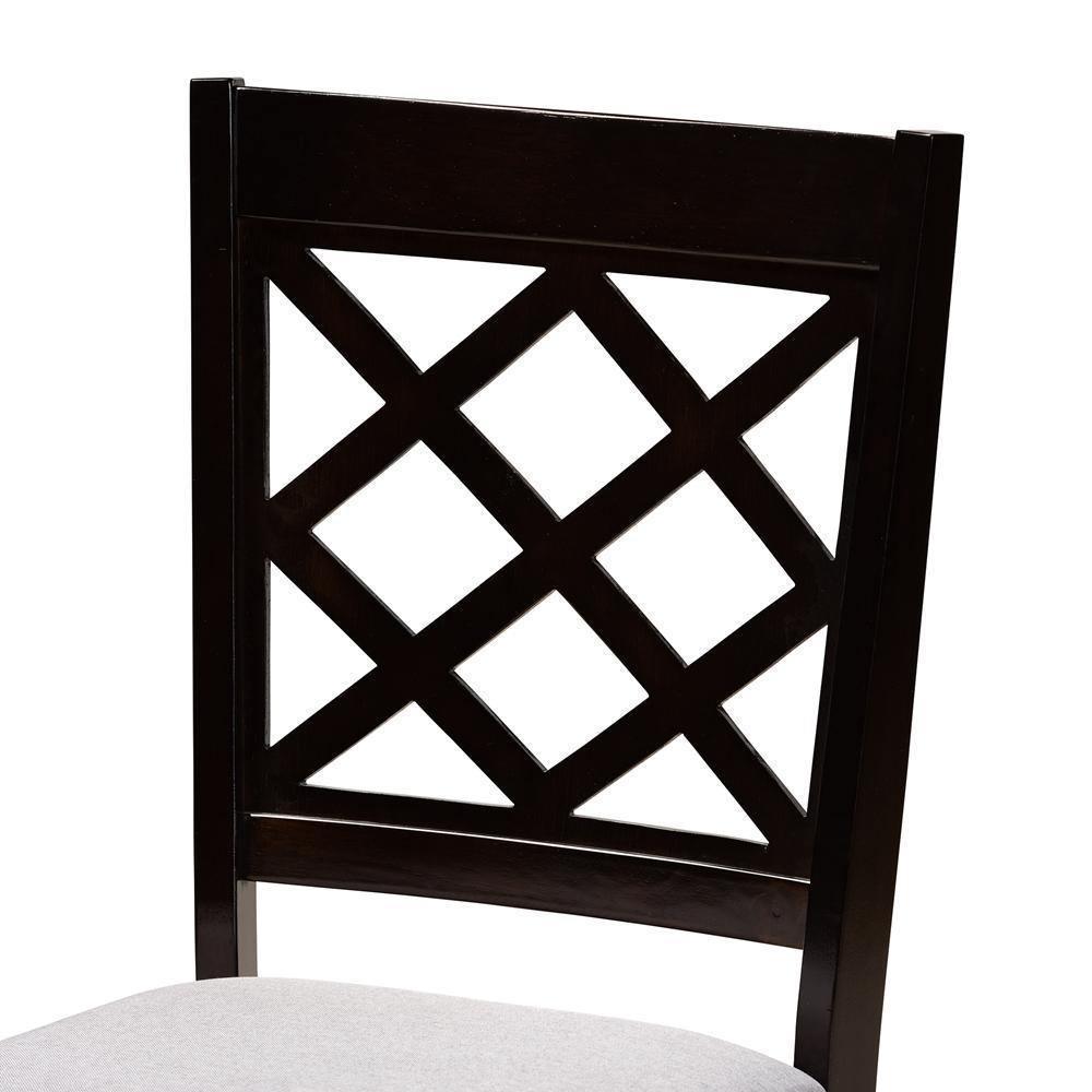 Selby Modern and Contemporary Grey Fabric Upholstered and Dark Brown Finished Wood 5-Piece Dining Set FredCo