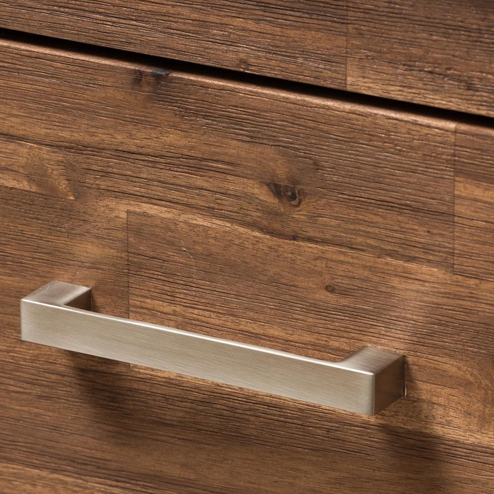 Selena Mid-Century Modern Brown Wood 2-Drawer Nightstand FredCo