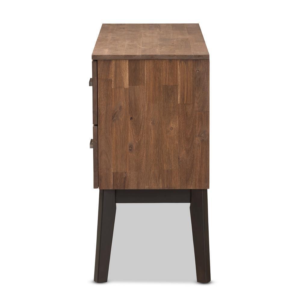 Selena Mid-Century Modern Brown Wood 4-Drawer Dresser FredCo