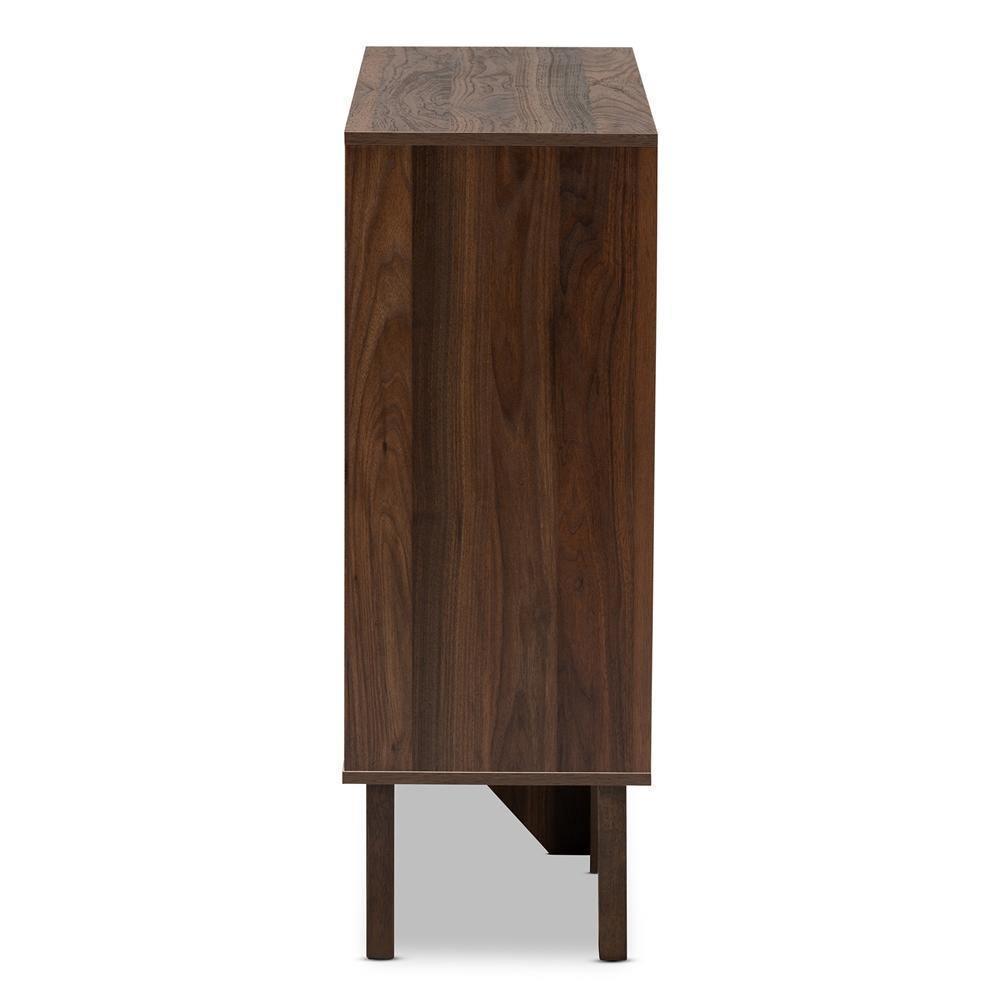 Senja Modern and Contemporary Two-Tone White and Walnut Brown Finished Wood 2-Shelf Bookcase FredCo