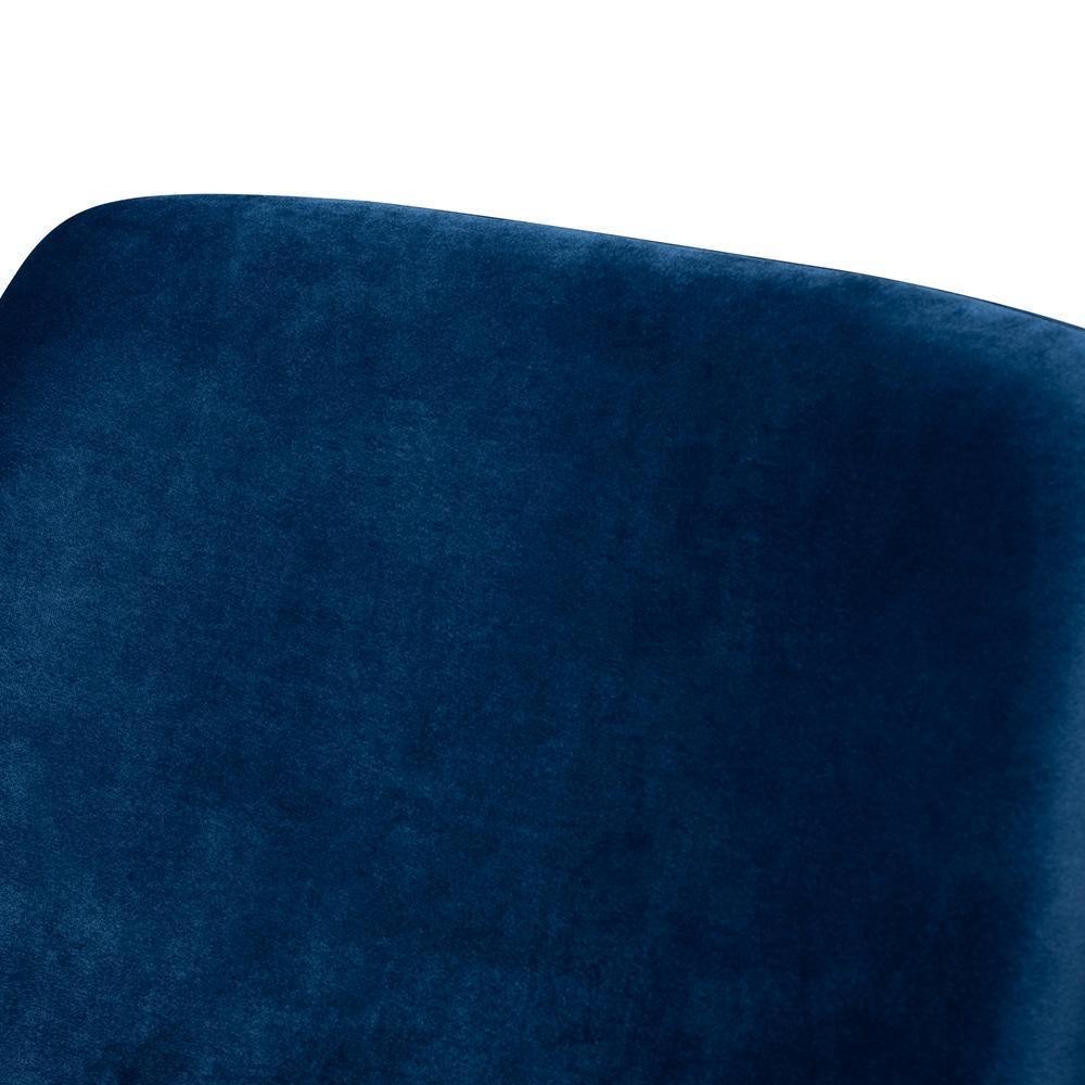 Sennet Glam and Luxe Navy Blue Velvet Fabric Upholstered Gold Finished Armchair FredCo
