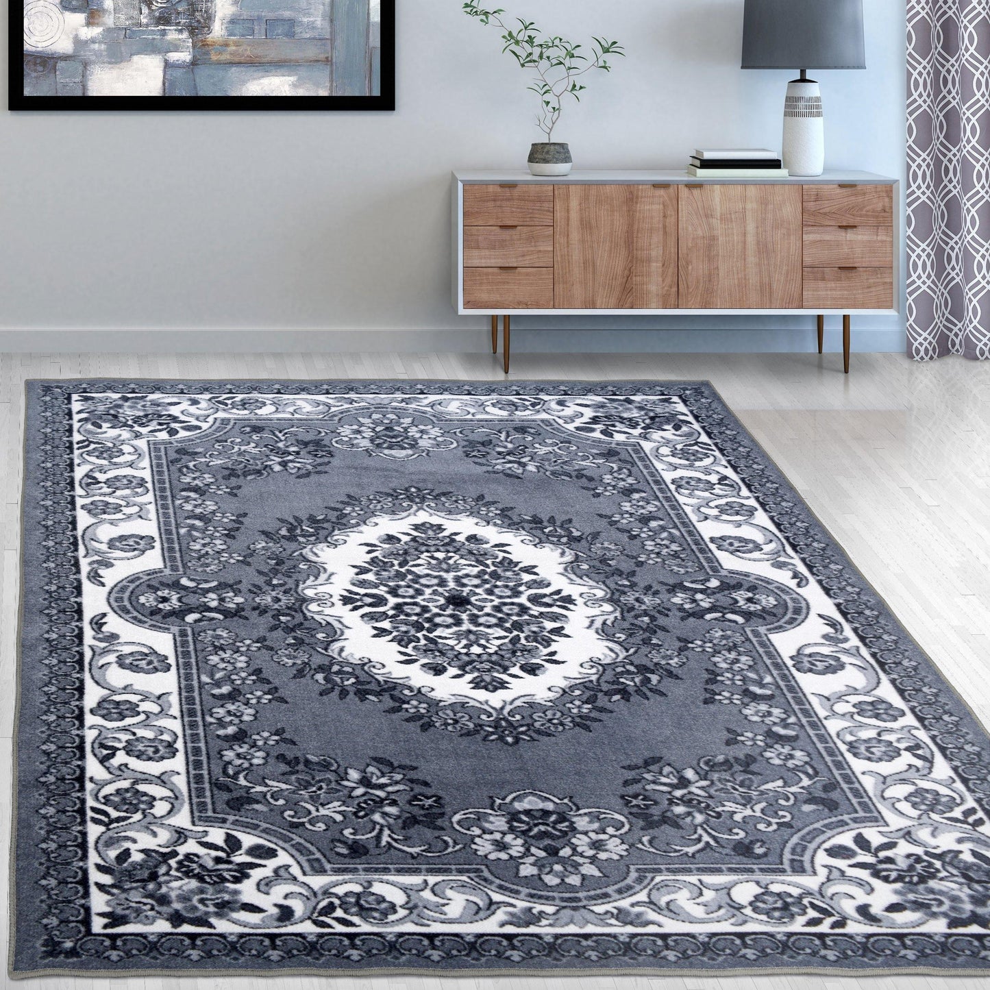 Seraphina Non-Slip Foldable Vintage Floral Rug FredCo
