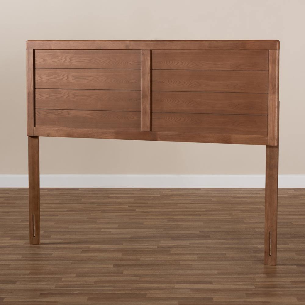 Seren Mid-Century Modern Walnut Brown Finished Wood Queen Size Headboard FredCo