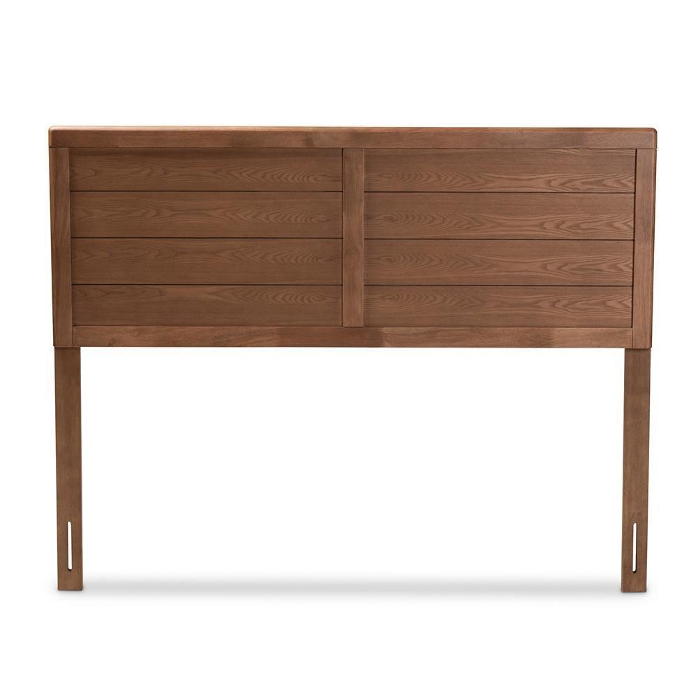Seren Mid-Century Modern Walnut Brown Finished Wood Queen Size Headboard FredCo