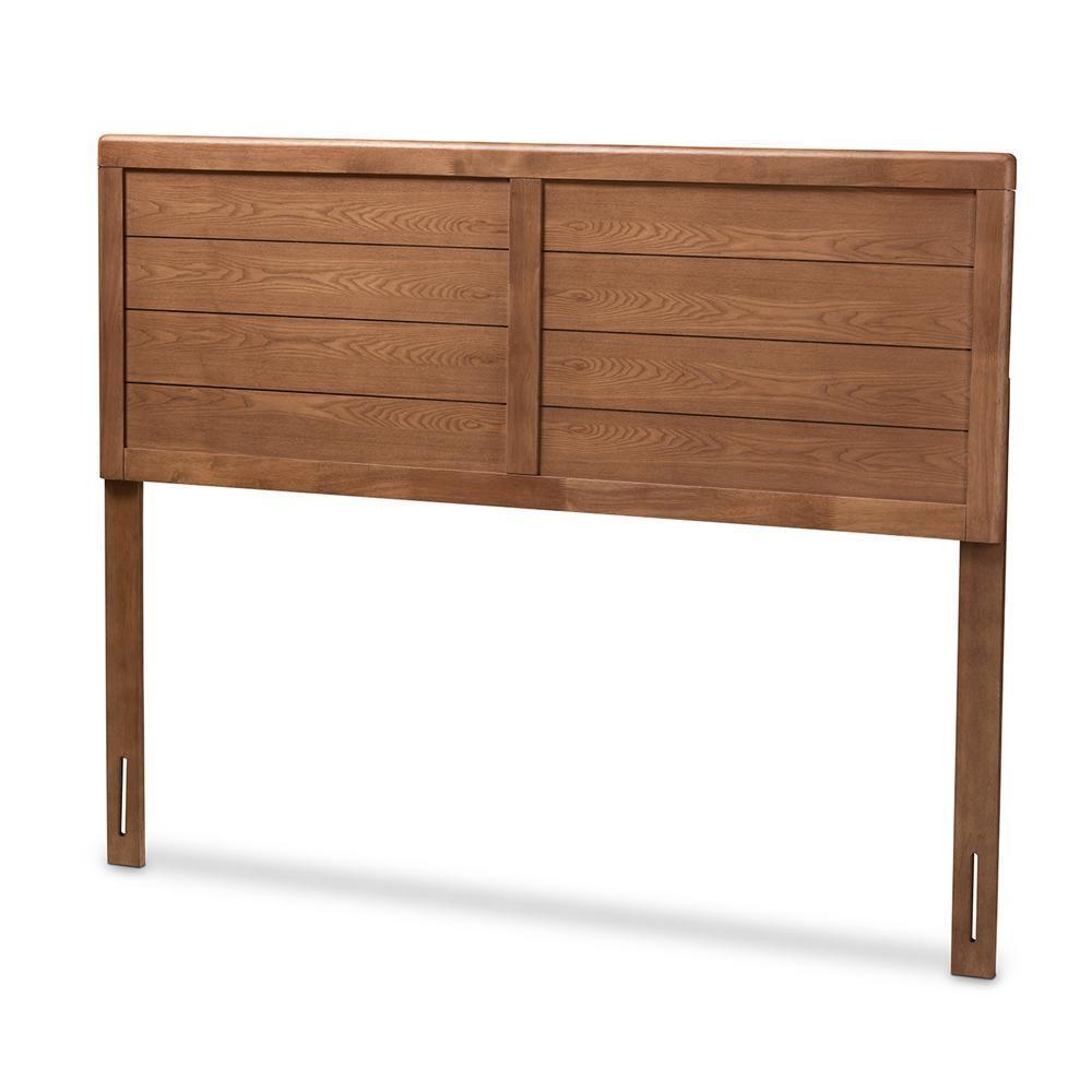 Seren Mid-Century Modern Walnut Brown Finished Wood Queen Size Headboard FredCo