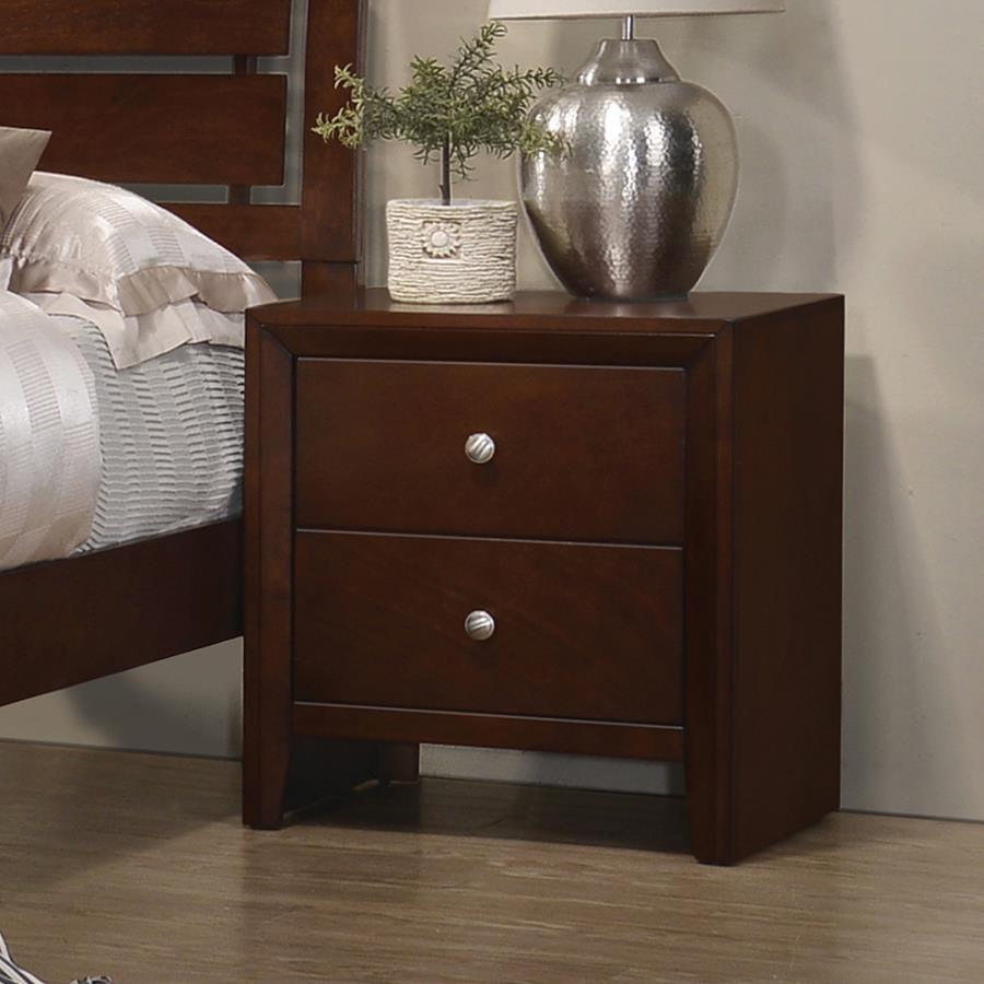 Serenity Rectangular 2-drawer Nightstand Rich Merlot 201972 Coaster FredCo