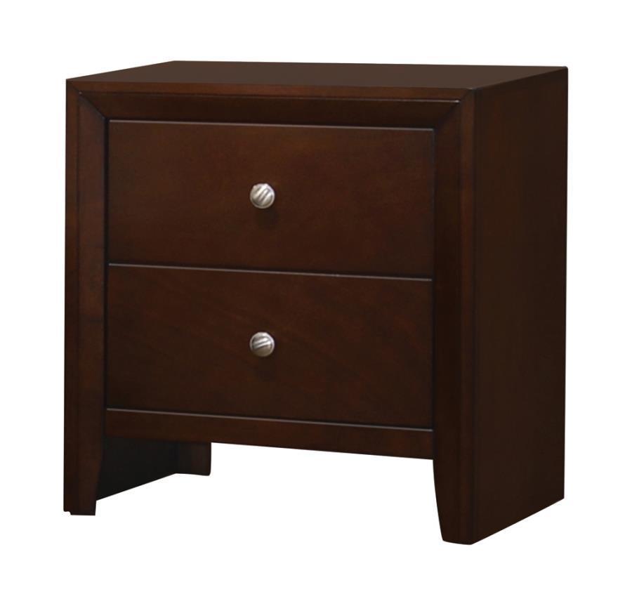 Serenity Rectangular 2-drawer Nightstand Rich Merlot 201972 Coaster FredCo