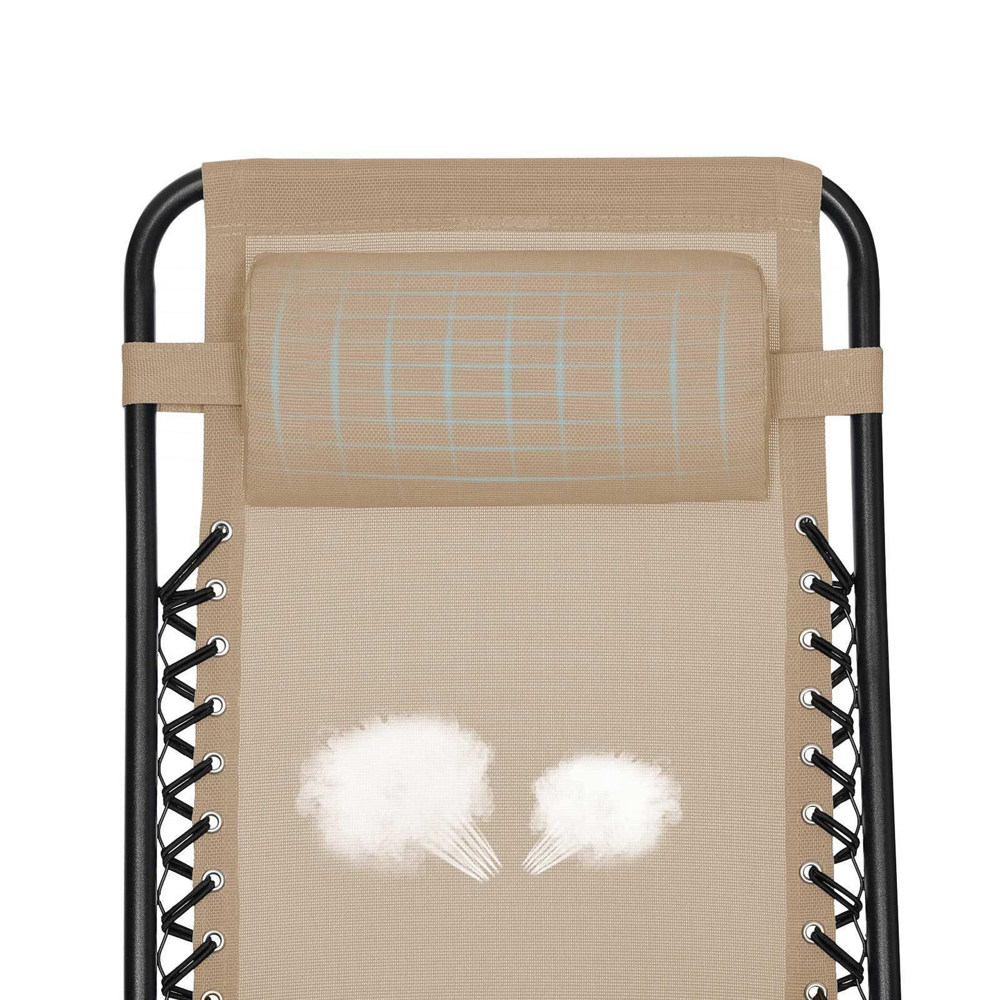 Set of 2 Beige Patio Lounges Chairs FredCo