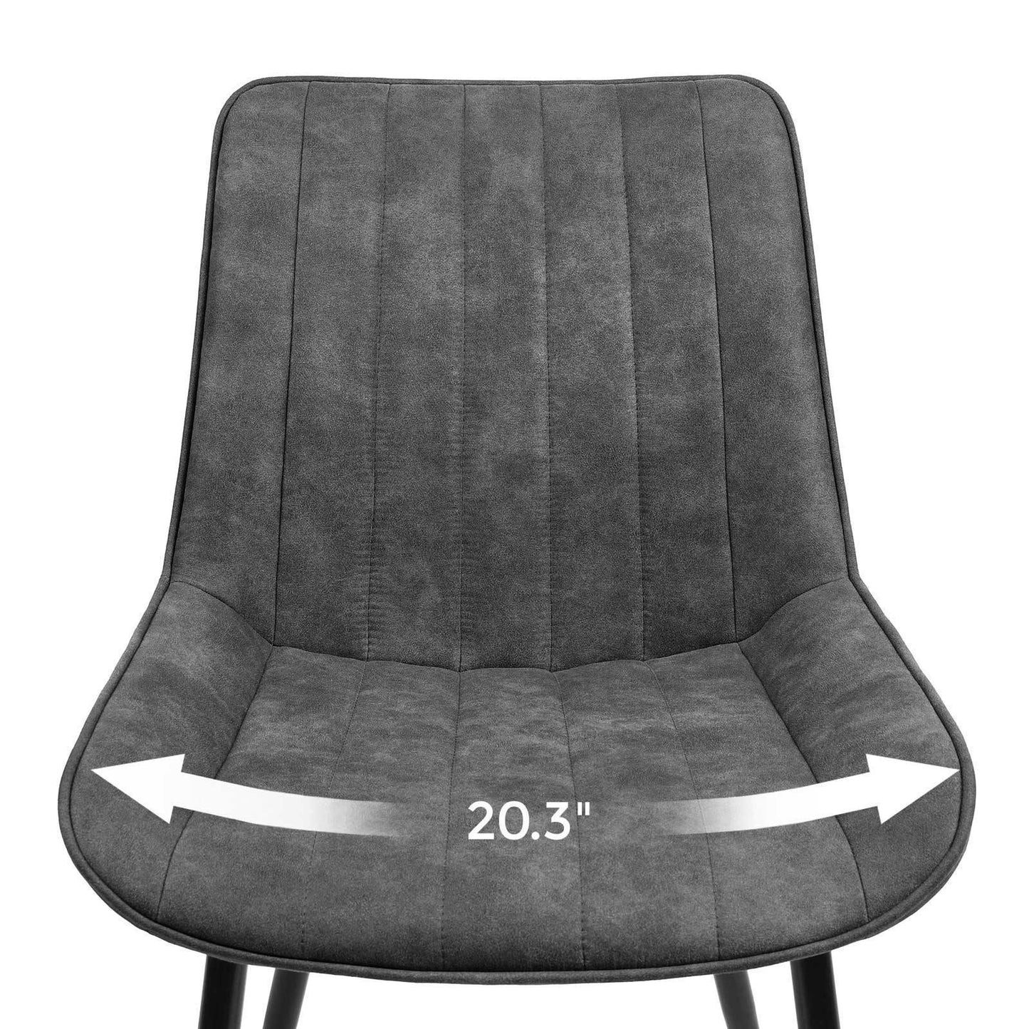 Set of 2 Dining Chairs with Backrest Gray FredCo