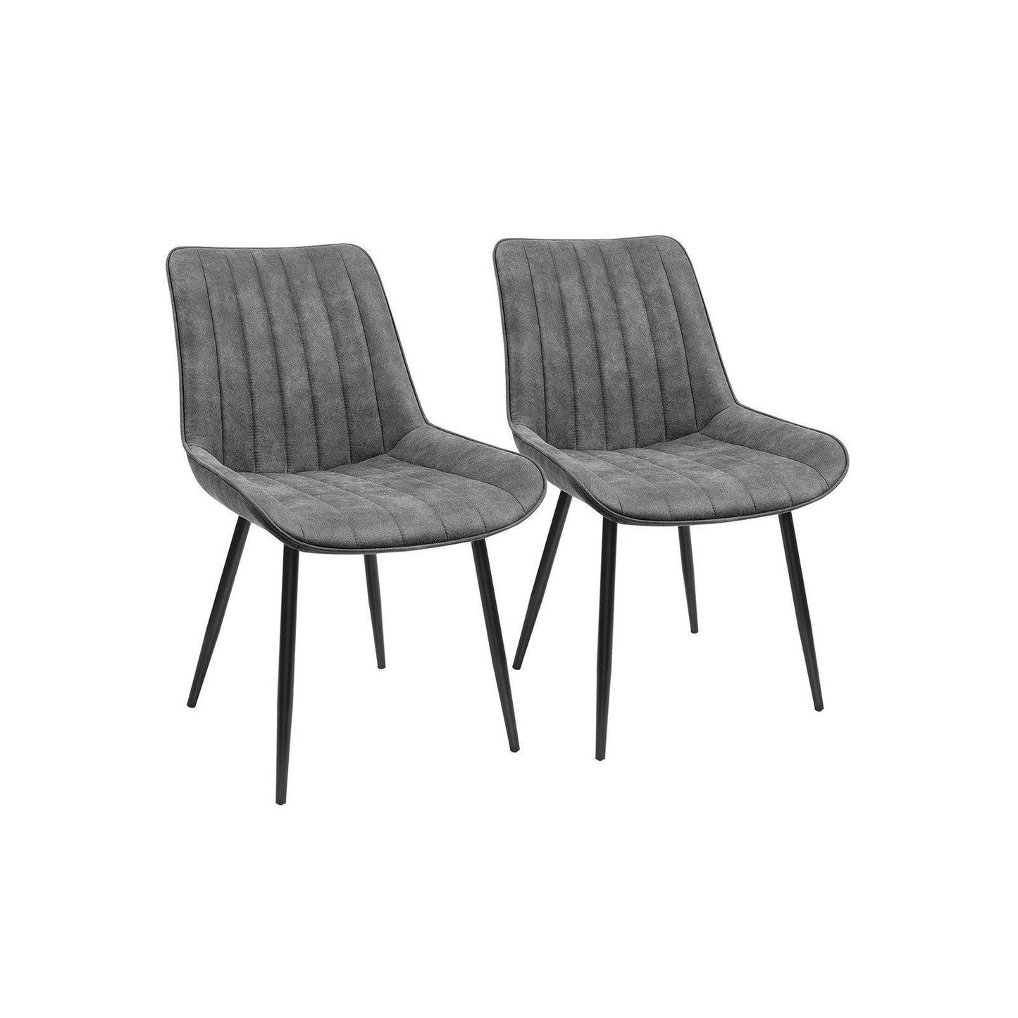 Set of 2 Dining Chairs with Backrest Gray FredCo