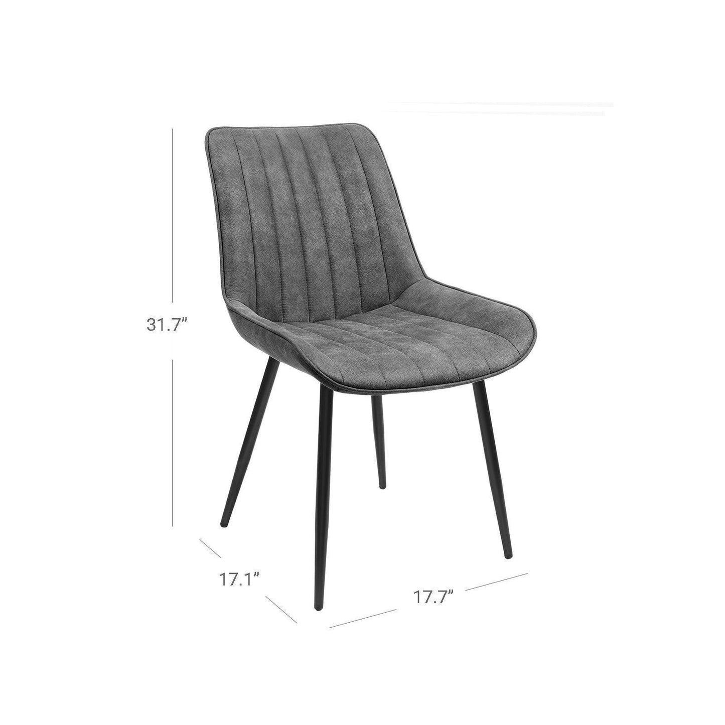 Set of 2 Dining Chairs with Backrest Gray FredCo
