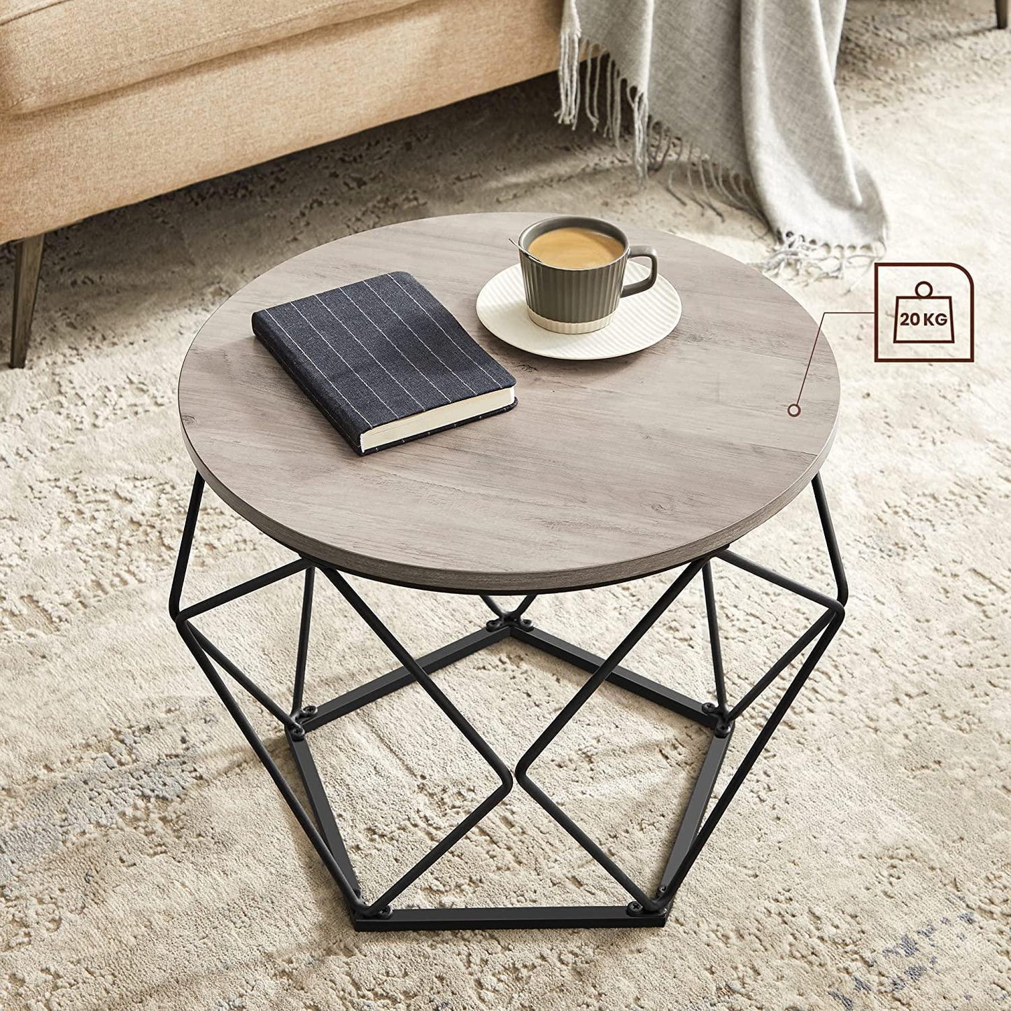 Set of 2 Nesting Tables Gray FredCo