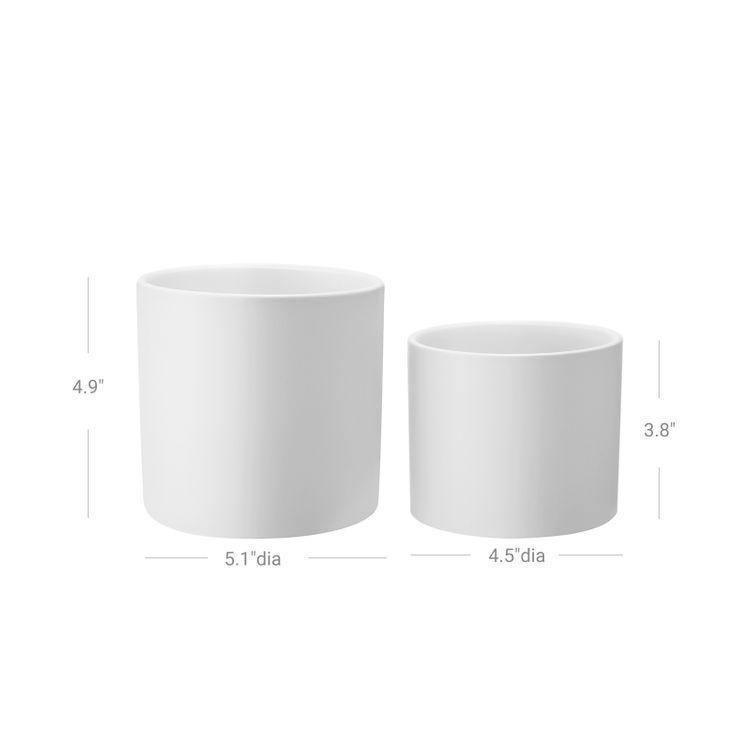 Set of 2 Plant Pots White FredCo