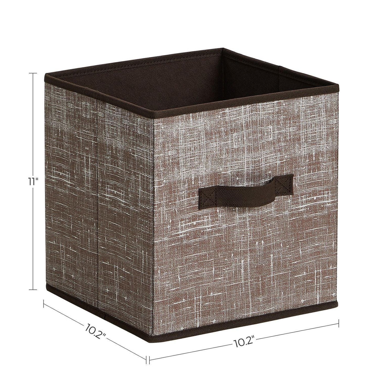 Set of 6 Non-Woven Storage Cubes with Double Handles, Chocolate FredCo