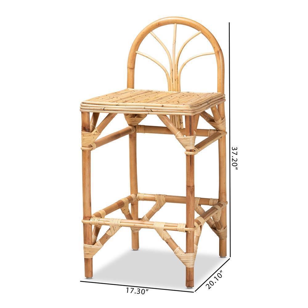 Seville Modern and Contemporary Natural Finished Rattan Counter Stool FredCo