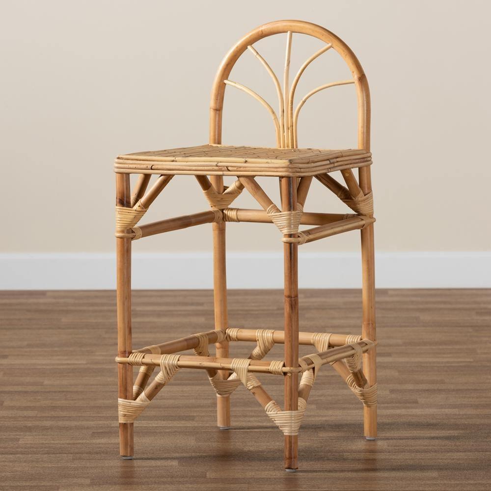 Seville Modern and Contemporary Natural Finished Rattan Counter Stool FredCo