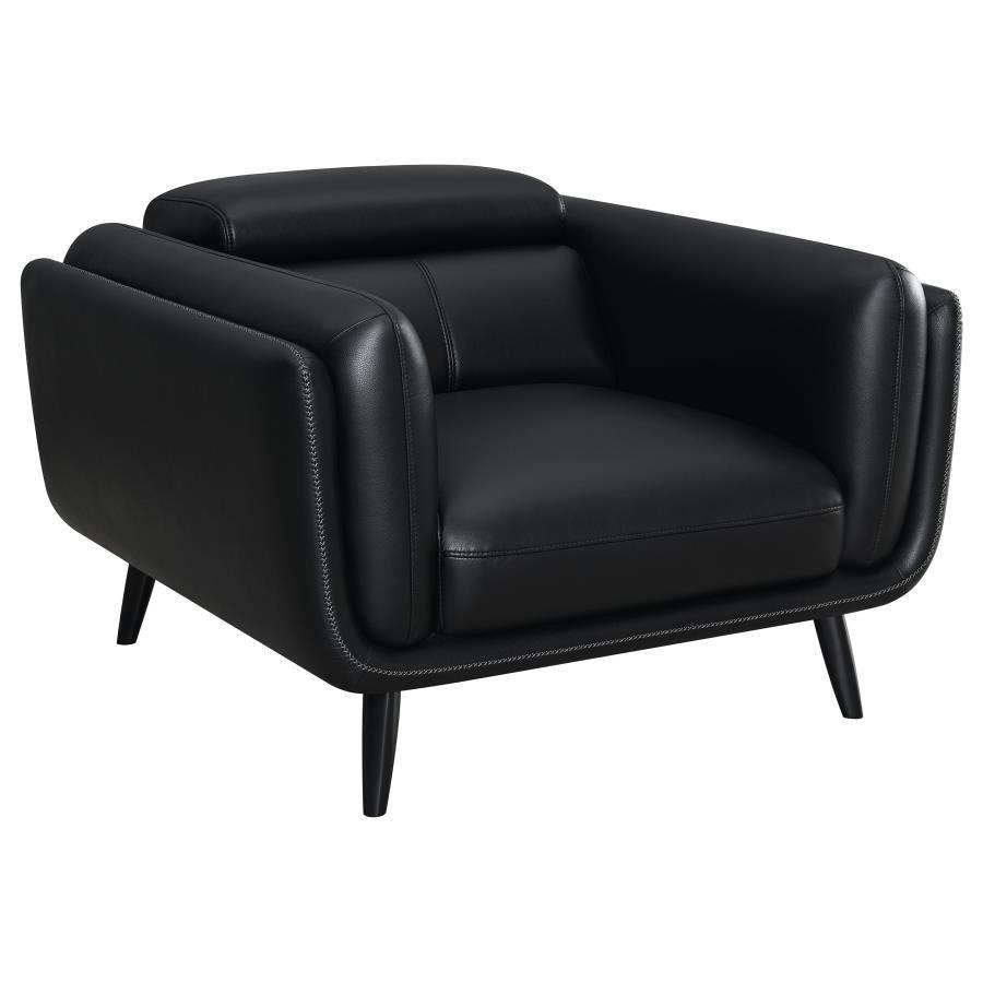 Shania 3-piece Track Arms Living Room Set Black 509921-S3 Coaster FredCo