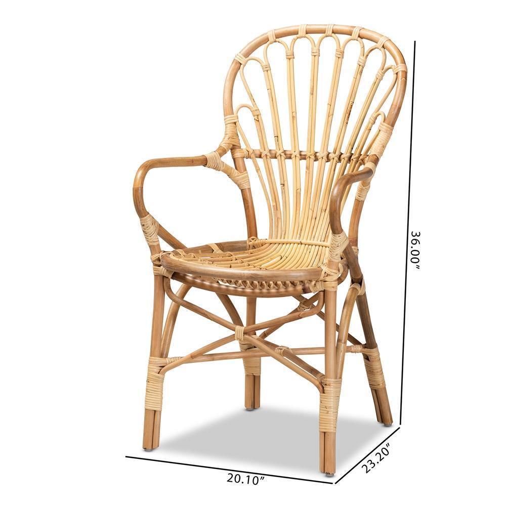 Sheraton Modern and Contemporary Natural Finished Rattan Armchair FredCo
