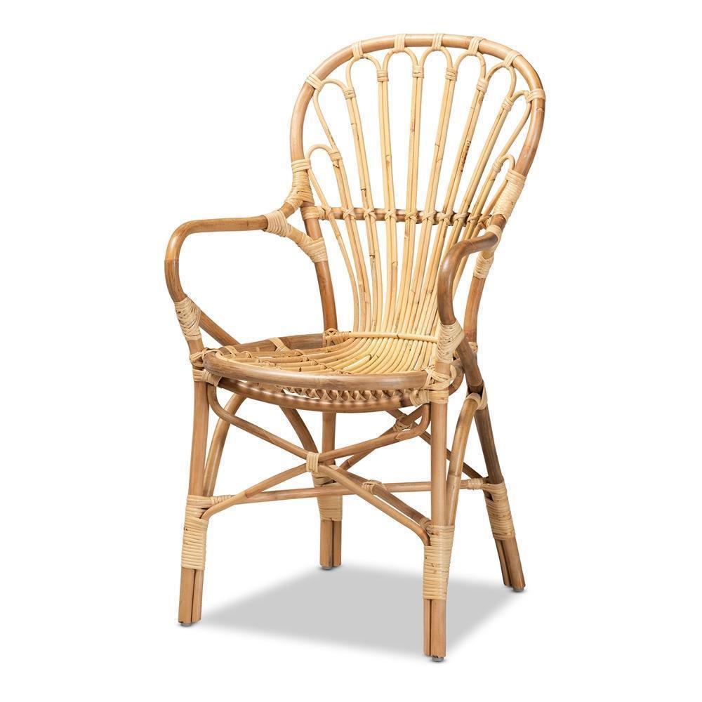Sheraton Modern and Contemporary Natural Finished Rattan Armchair FredCo