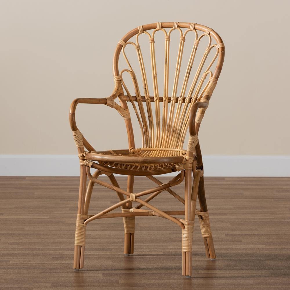 Sheraton Modern and Contemporary Natural Finished Rattan Armchair FredCo