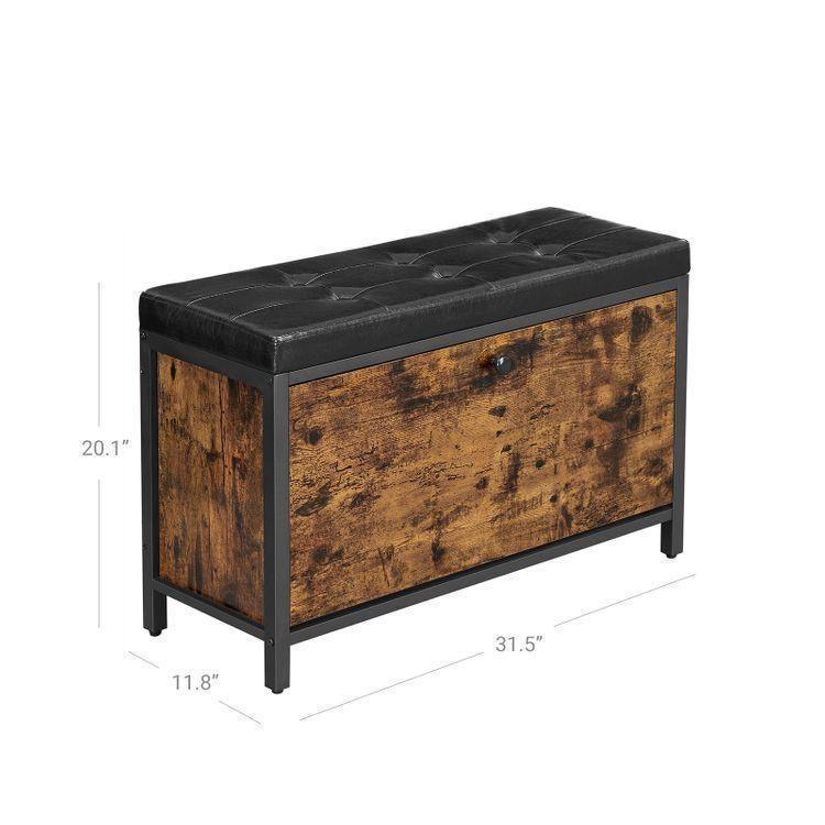 Shoe Bench Rustic Brown and Black FredCo