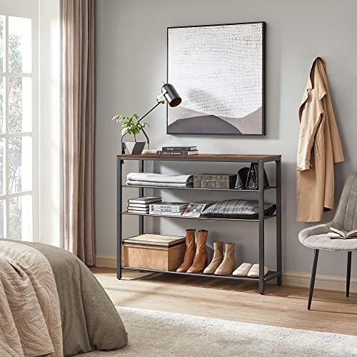 Shoe Organizer with 4 Mesh Shelves Rustic Brown FredCo