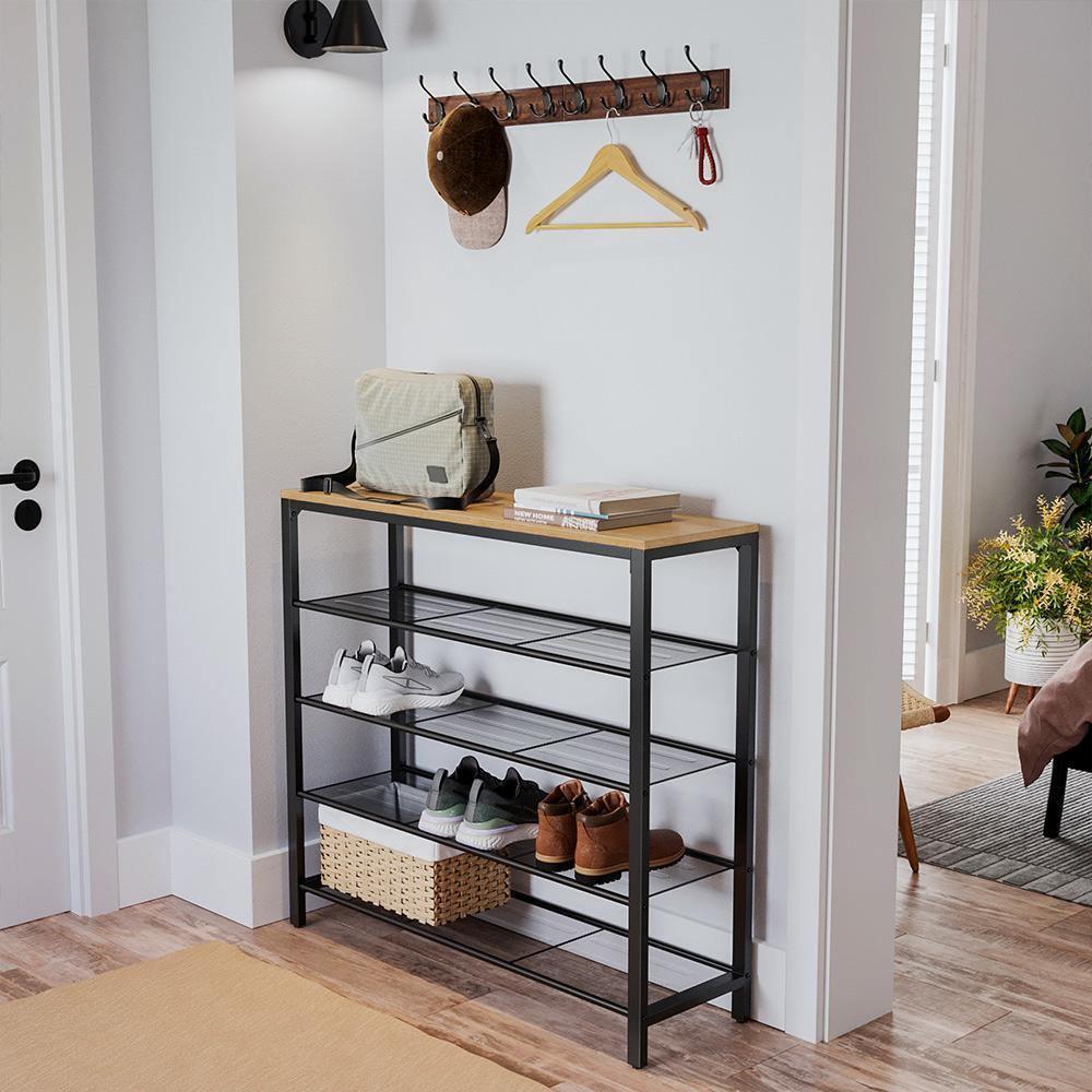 Shoe Rack Honey Brown and Black FredCo