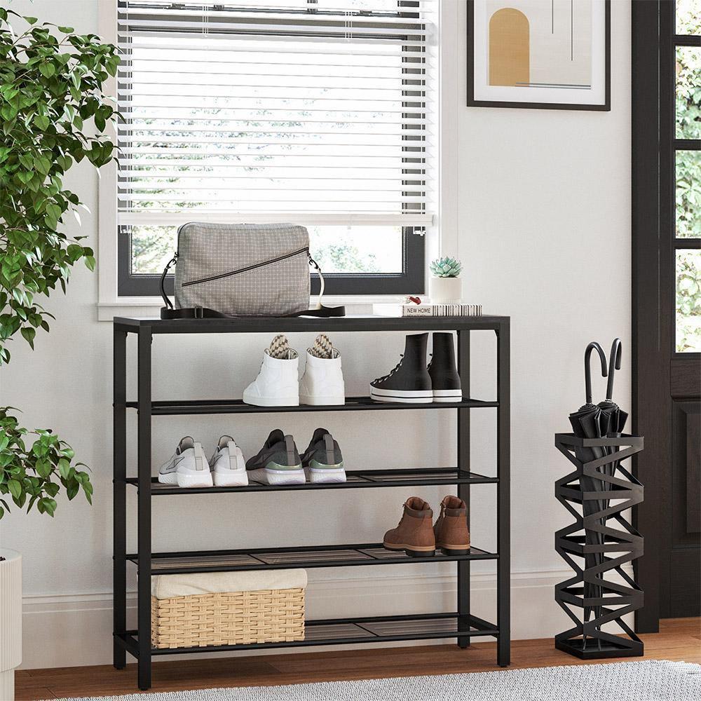 Shoe Rack Rustic Brown and Black FredCo
