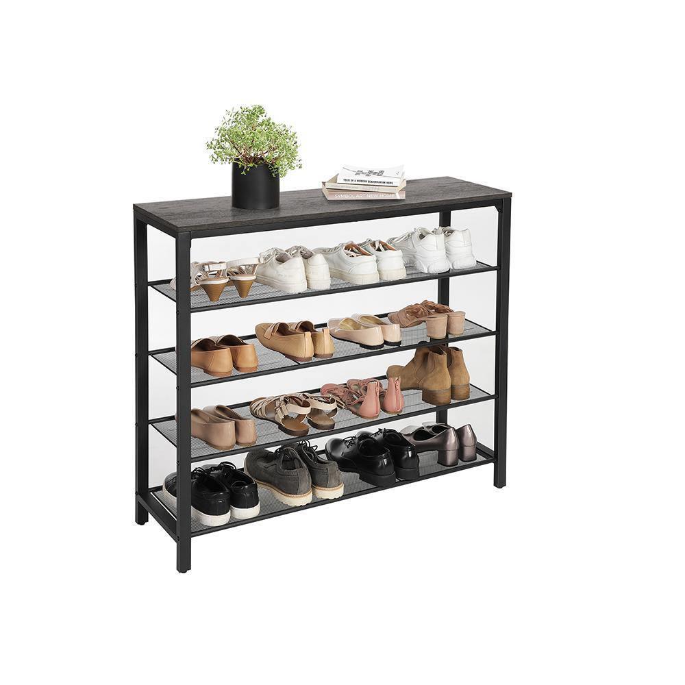 Shoe Rack Rustic Brown and Black FredCo