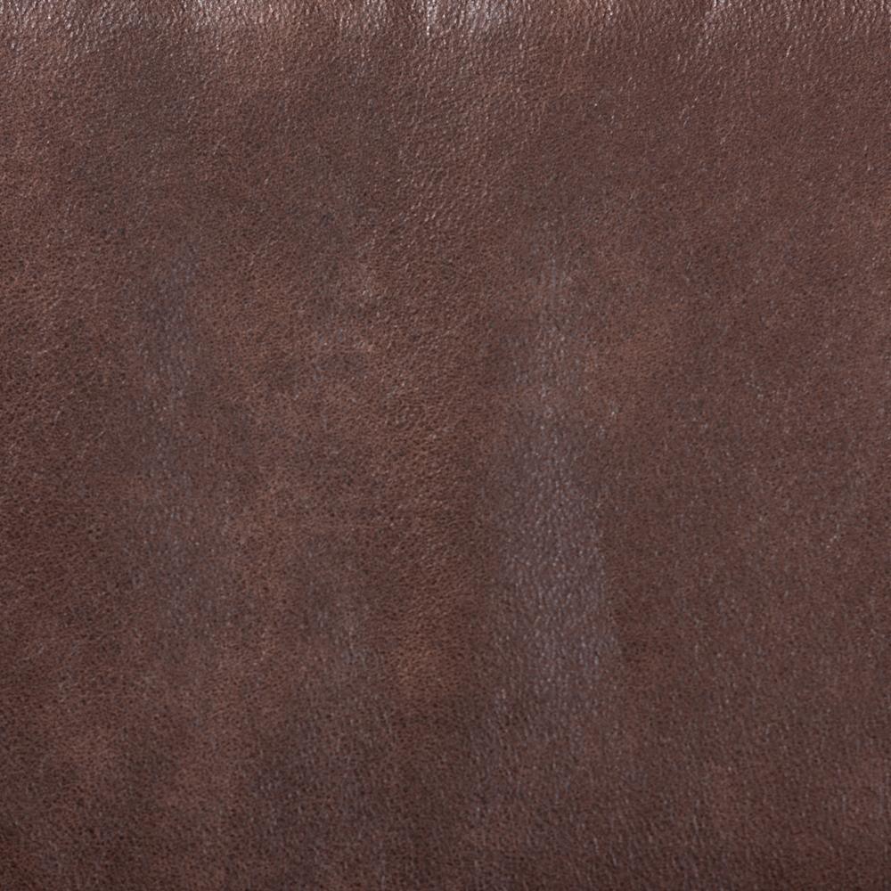 Sigrid Mid-Century Modern Dark Brown Faux Leather Effect Fabric Upholstered Antique Oak Finished 2-Piece Wood Armchair and Ottoman Set FredCo